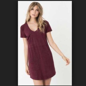 Z Supply | Faux Suede Pocket Dress in Burgandy